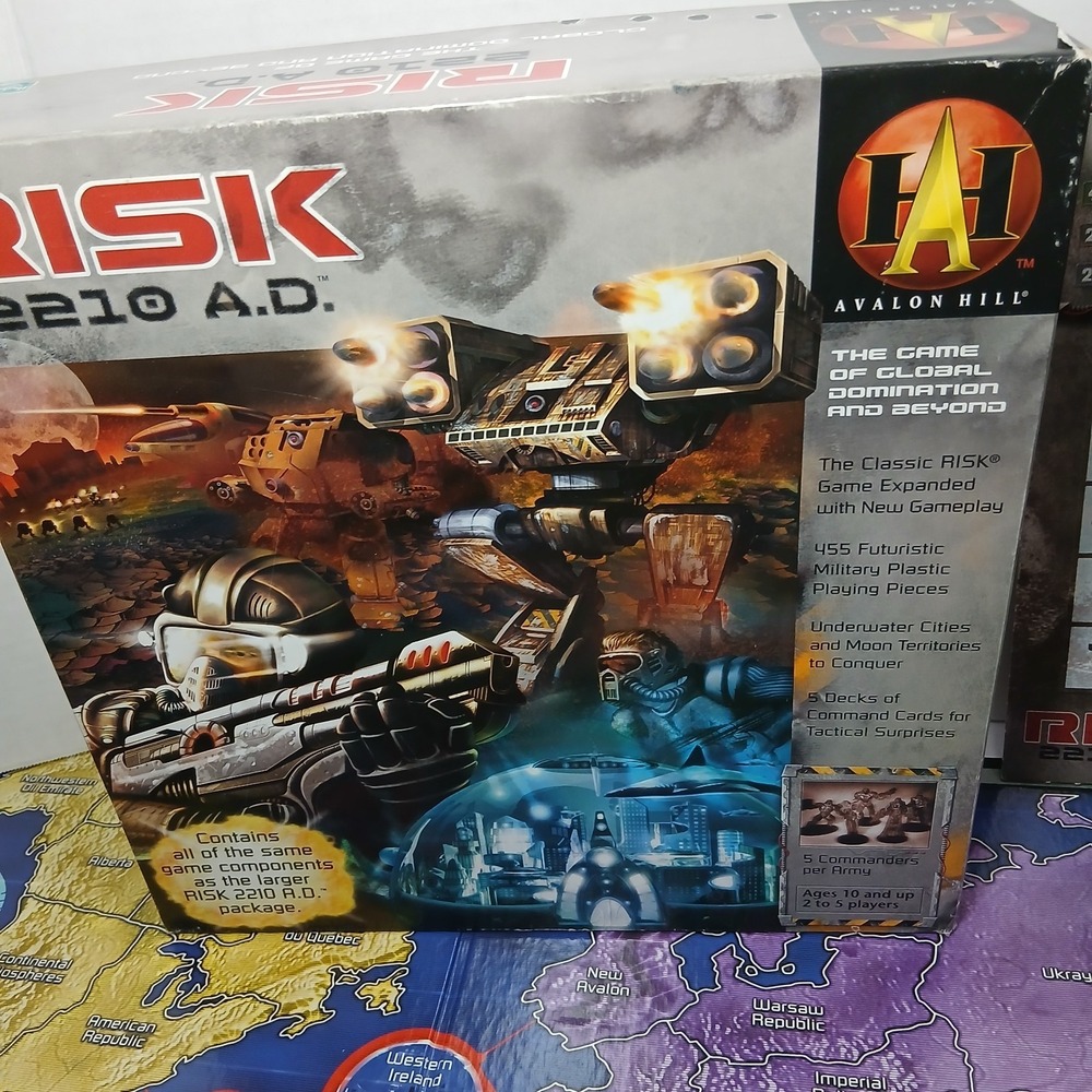 Risk 2210 AD Board Game Avalon Hill 2007 Edition Global Domination COMPLETE